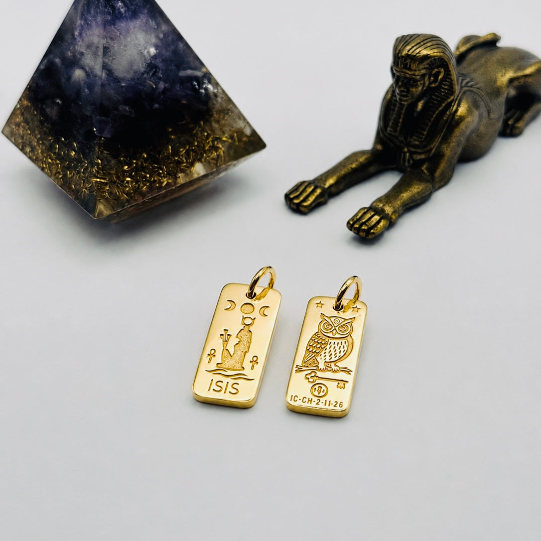 The High Priestess' Charm – 9ct Gold Talisman of Reflection & Sacred Knowing