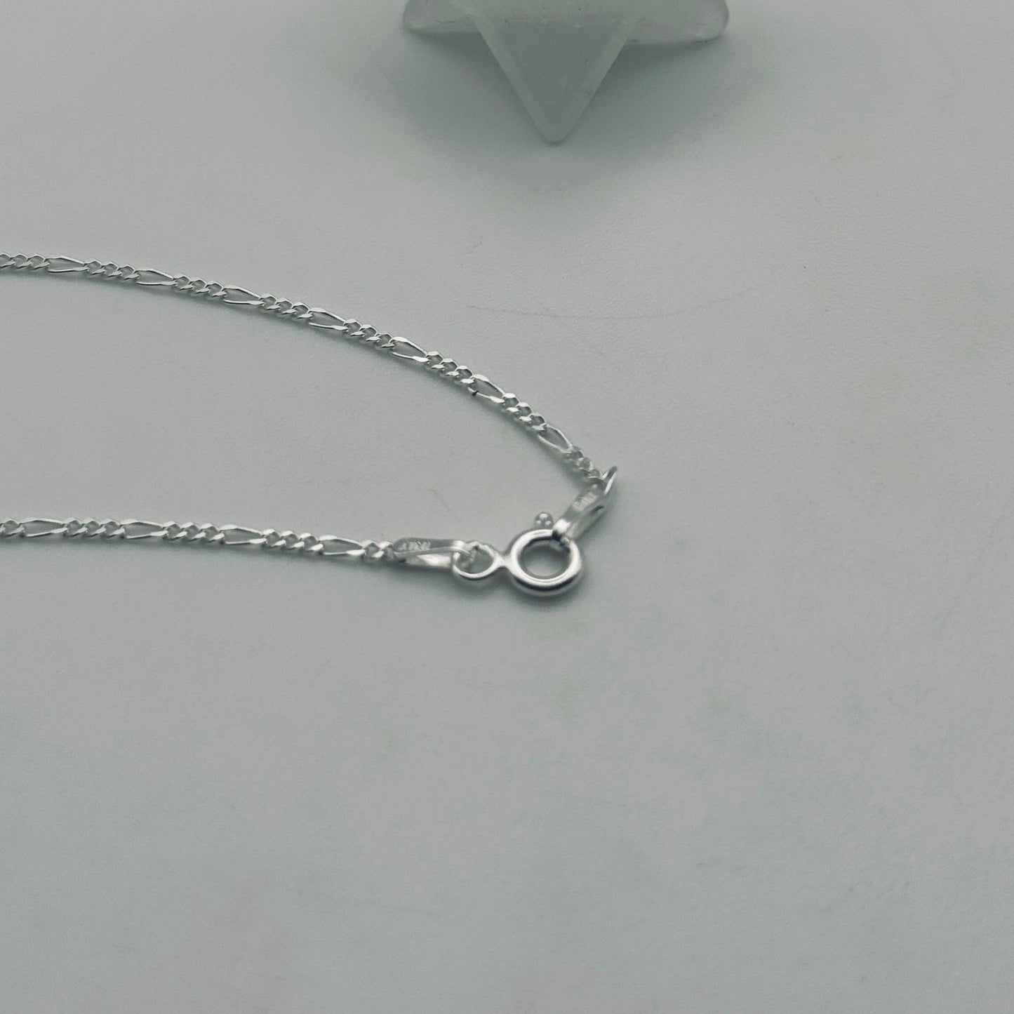 Diamond Cut Figaro Chain - Sterling Silver 1.7mm - 45cm