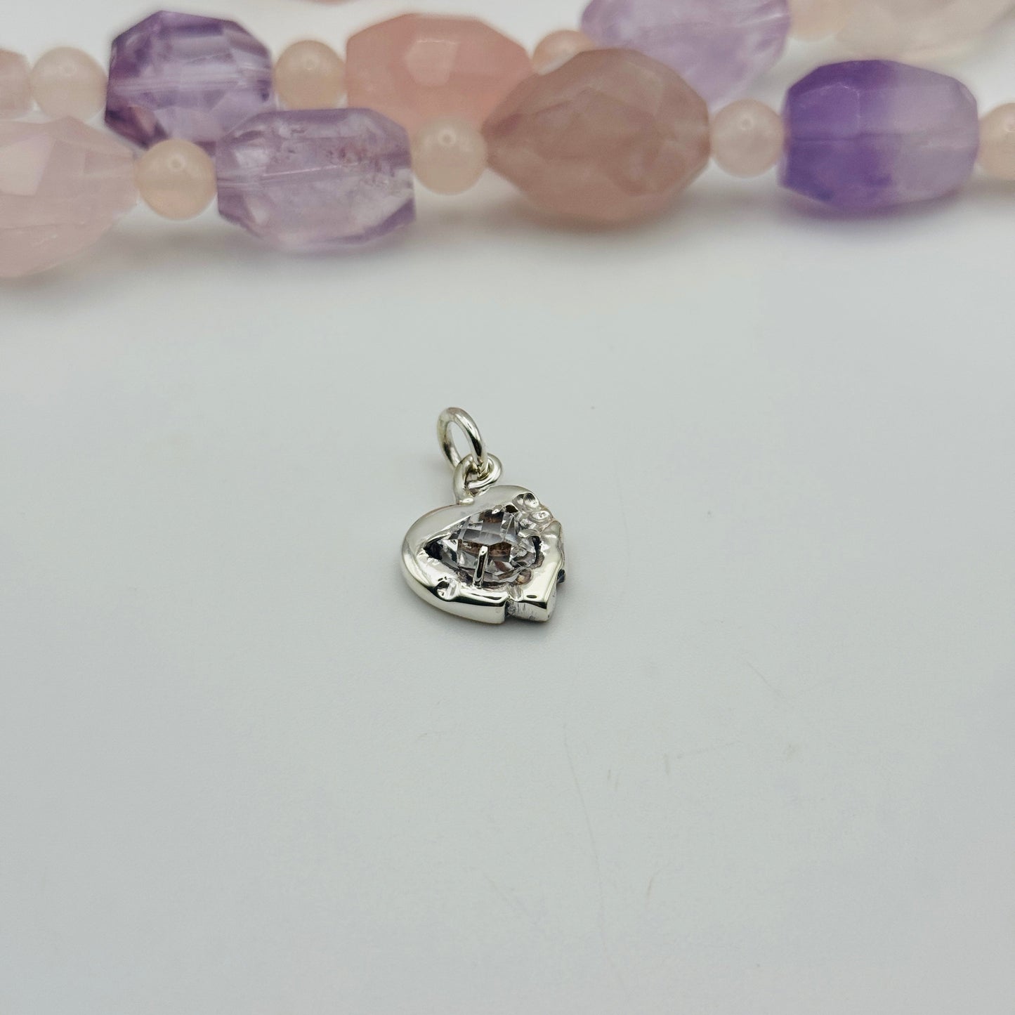 The Herkimer Heart Stone: Sterling Silver Talisman of Protection