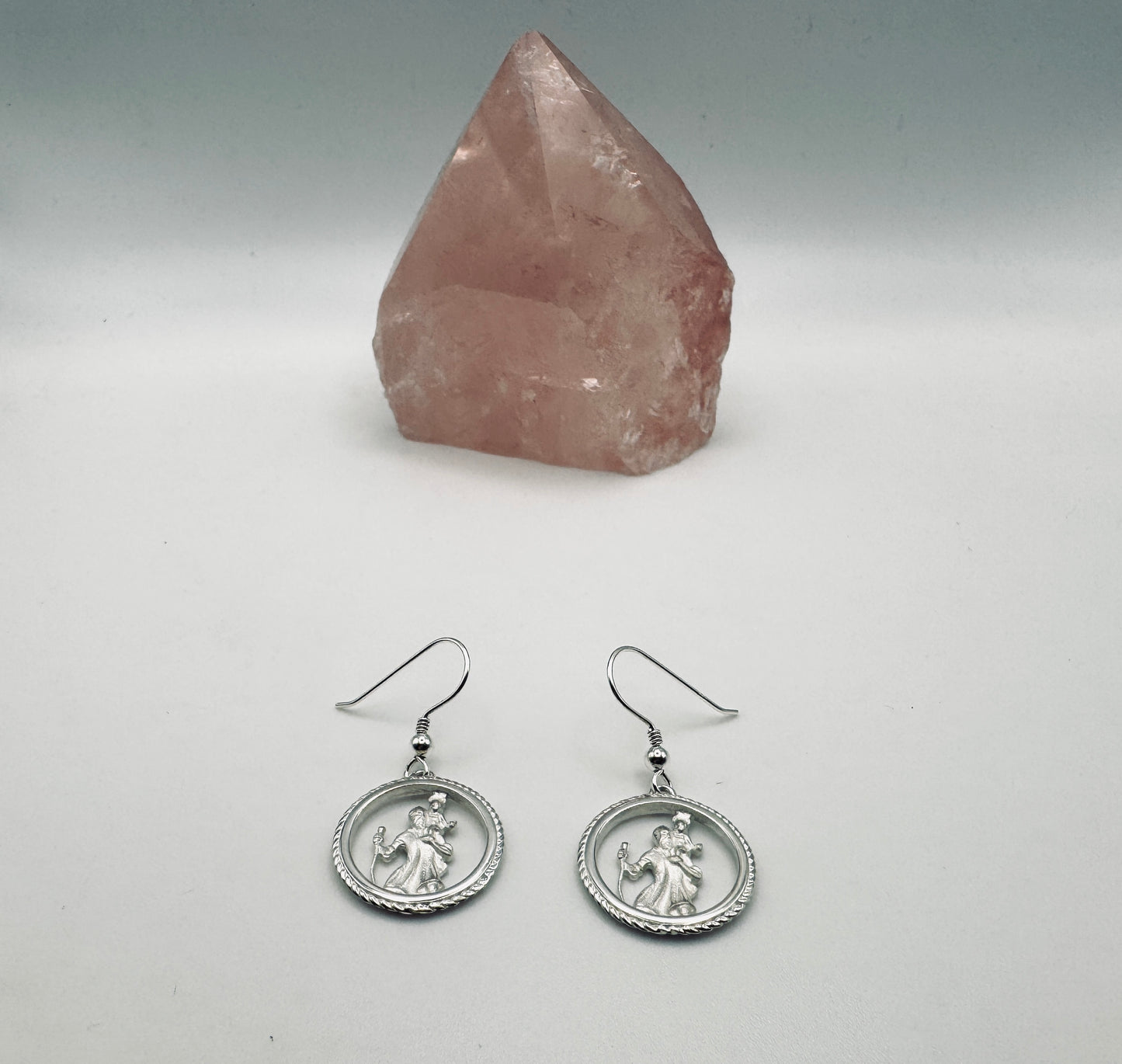 Heritage St. Christopher: Sterling Silver Earrings