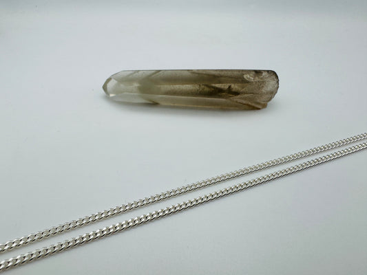 Diamond Cut Curb Chain - Sterling Silver 1.3mm - 45cm