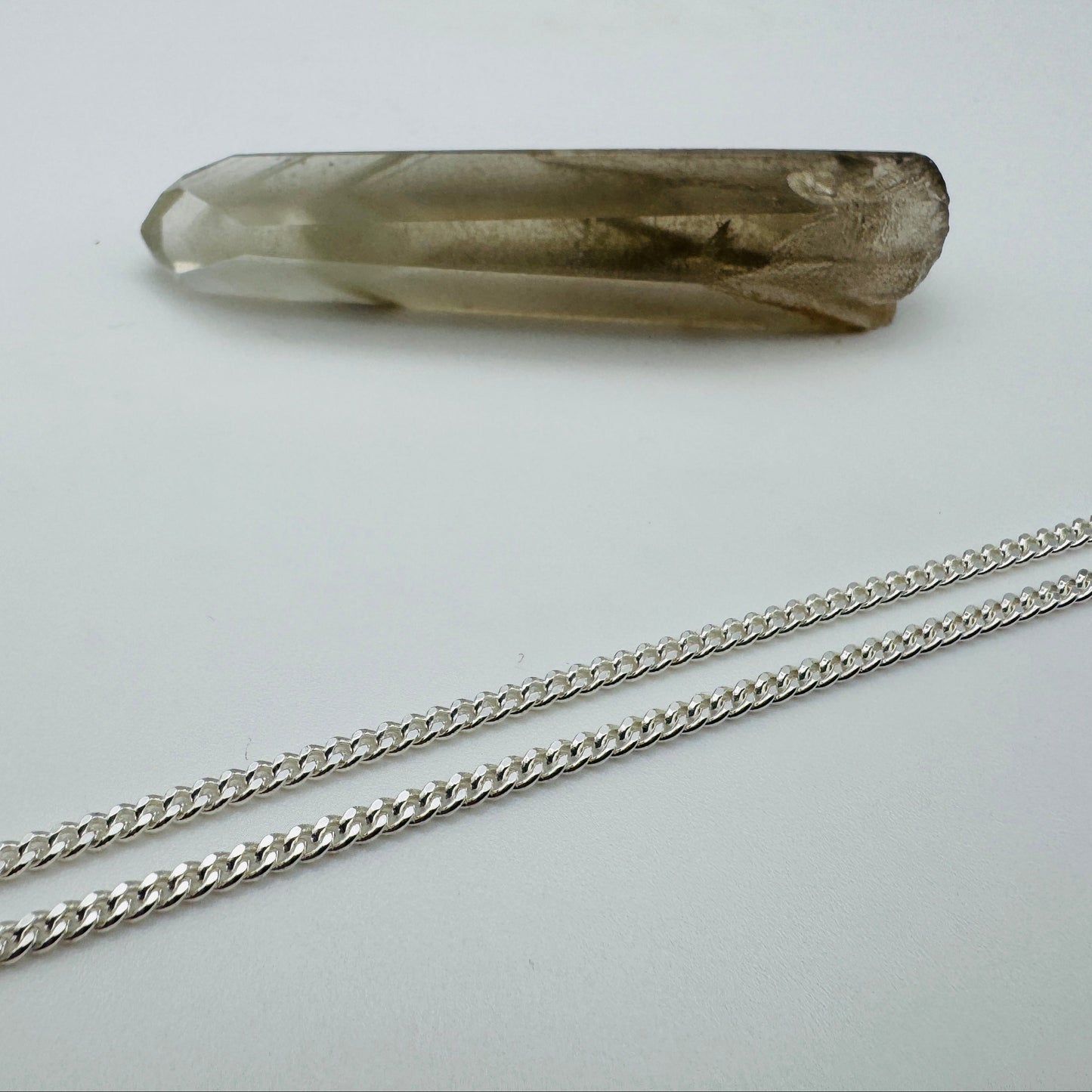 Diamond Cut Curb Chain - Sterling Silver 1.3mm - 45cm