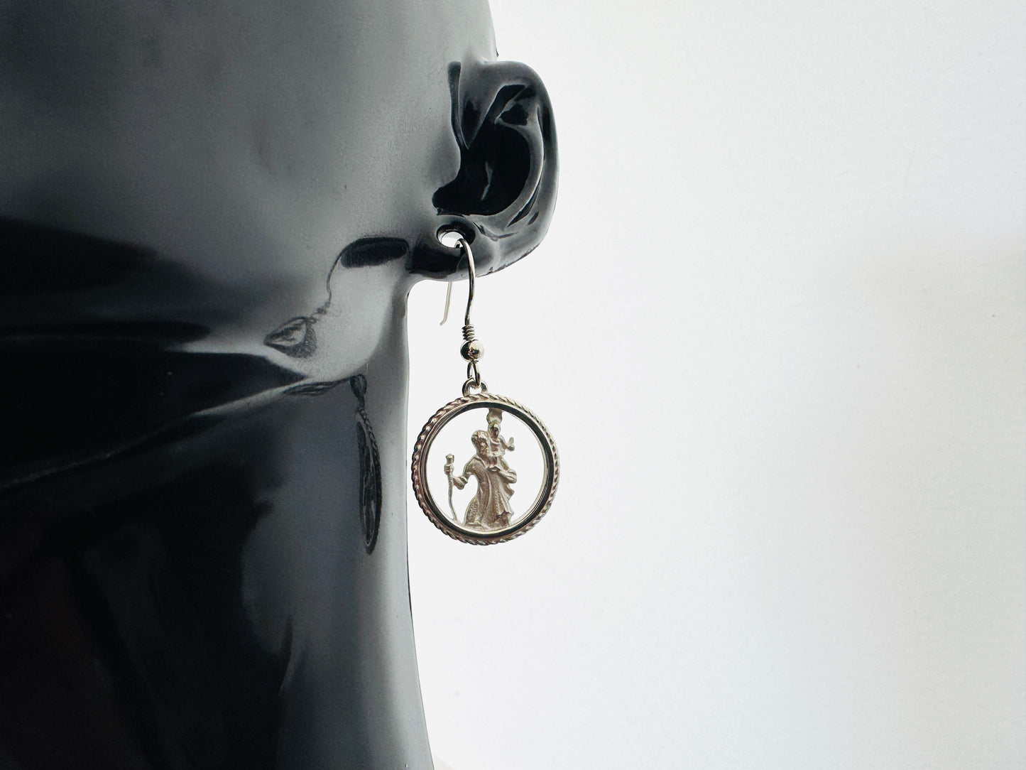 Heritage St. Christopher: Sterling Silver Earrings
