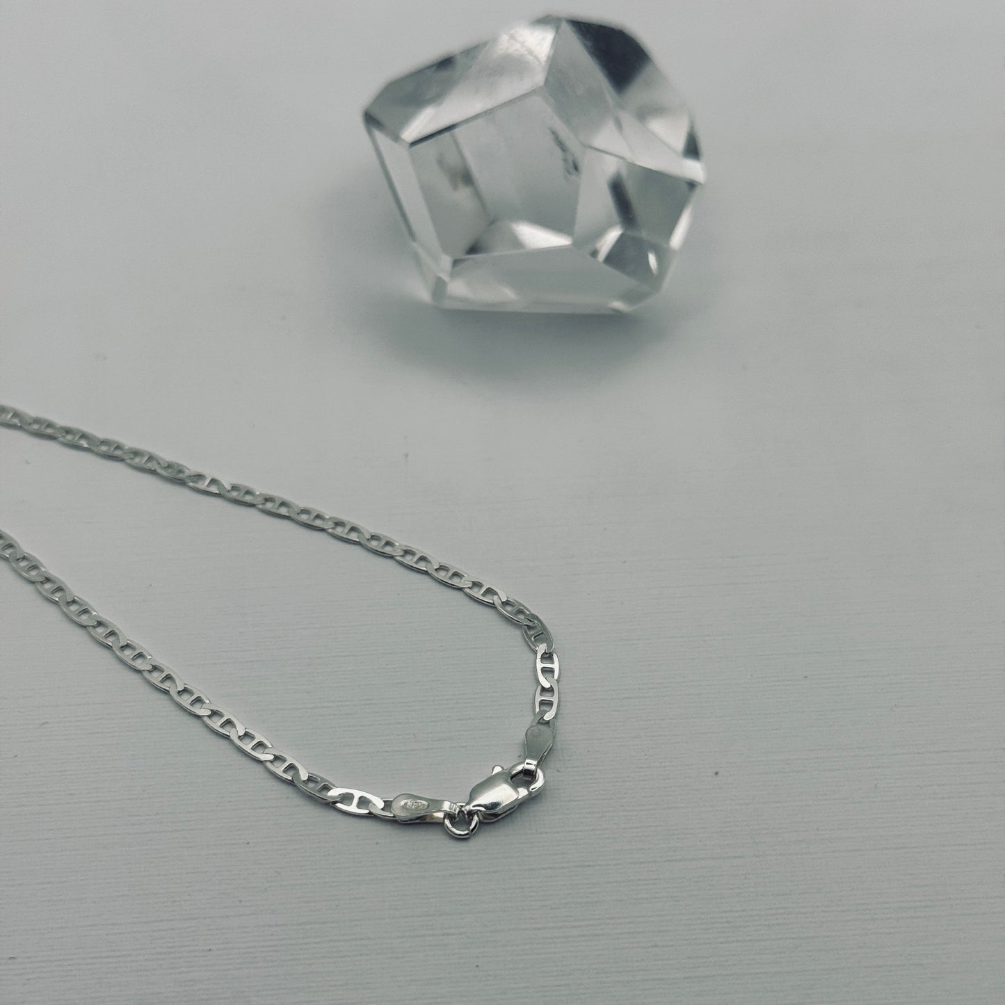 Diamond Cut Anchor Chain - Sterling Silver 2.3mm - 45cm