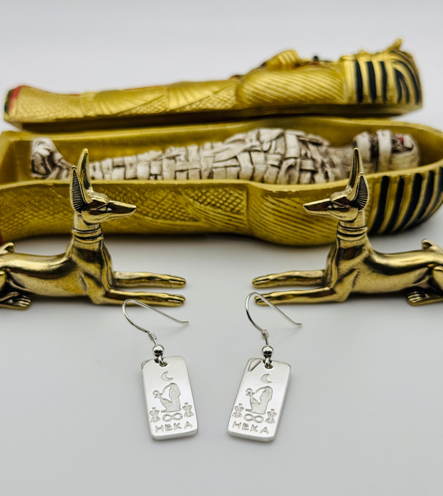 The Magician’s Charm Earrings – Sterling Silver Talismans of Willpower & Mastery