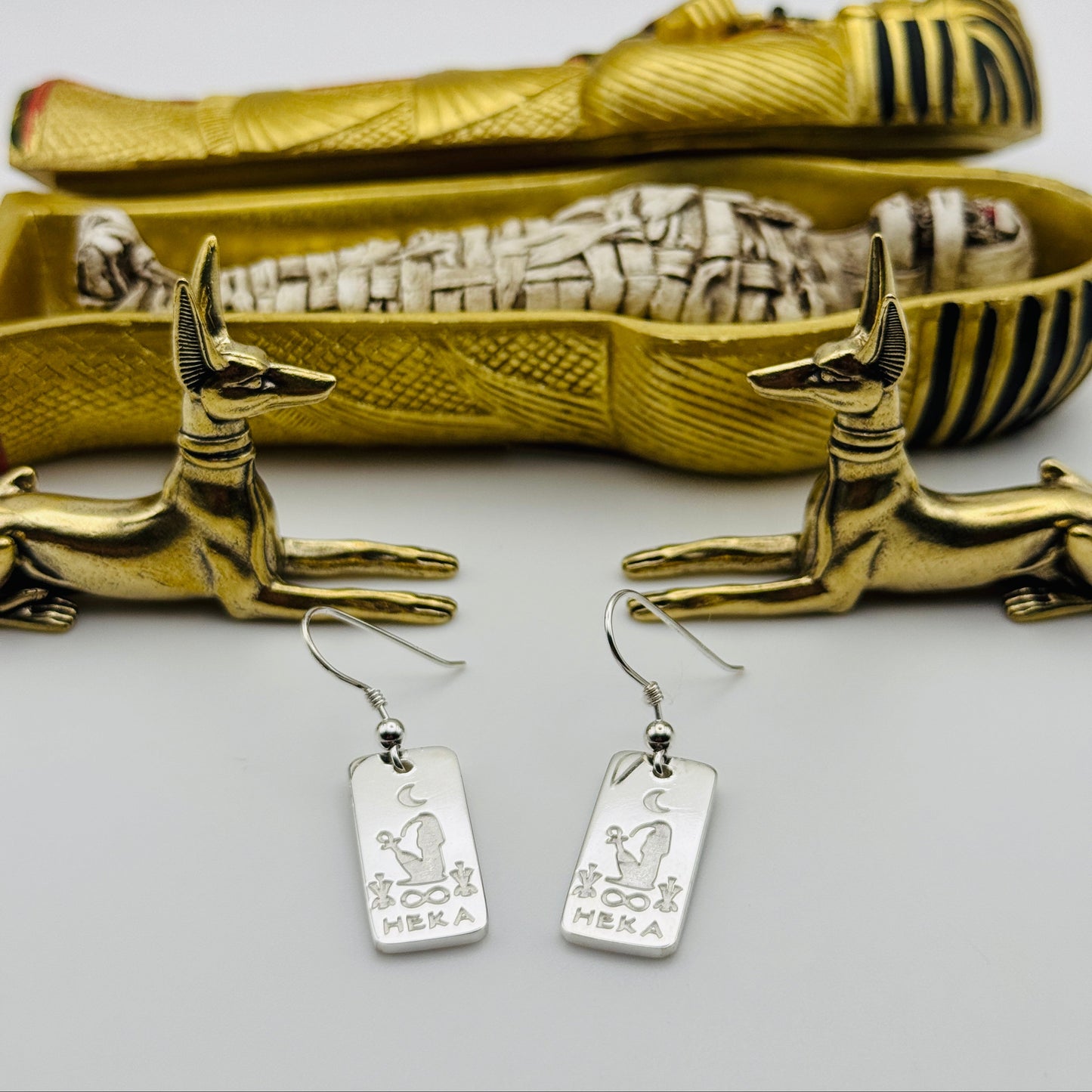 The Magician’s Charm Earrings – Sterling Silver Talismans of Willpower & Mastery