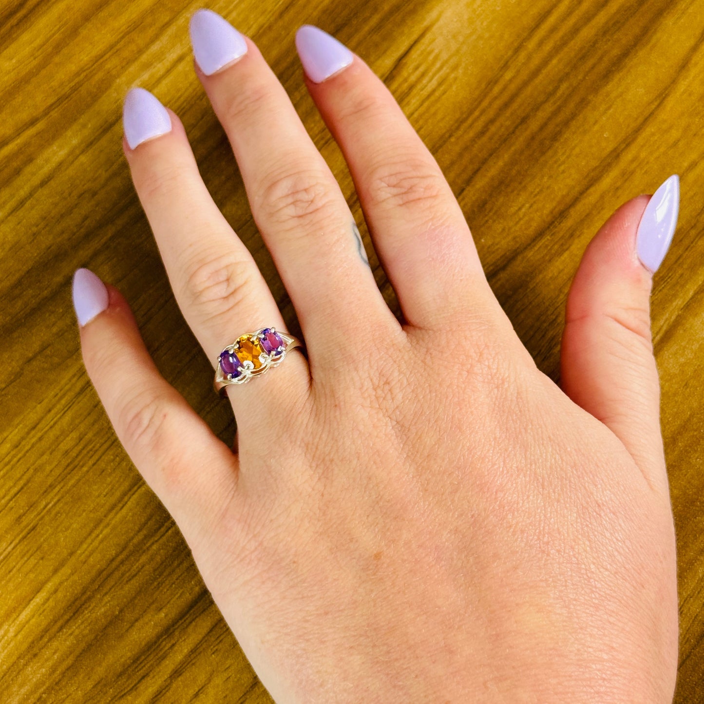 Made for a Princess: Sterling Silver Citrine & Amethyst Talisman