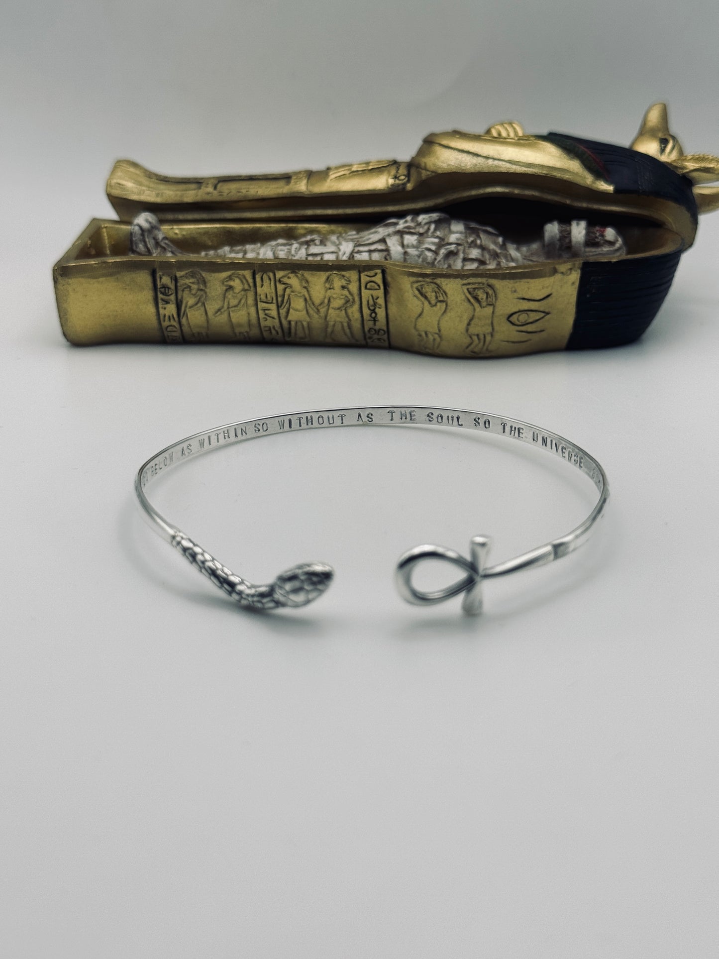 The Bangle of Thoth – Serpent & Ankh Cuff Bangle Talisman