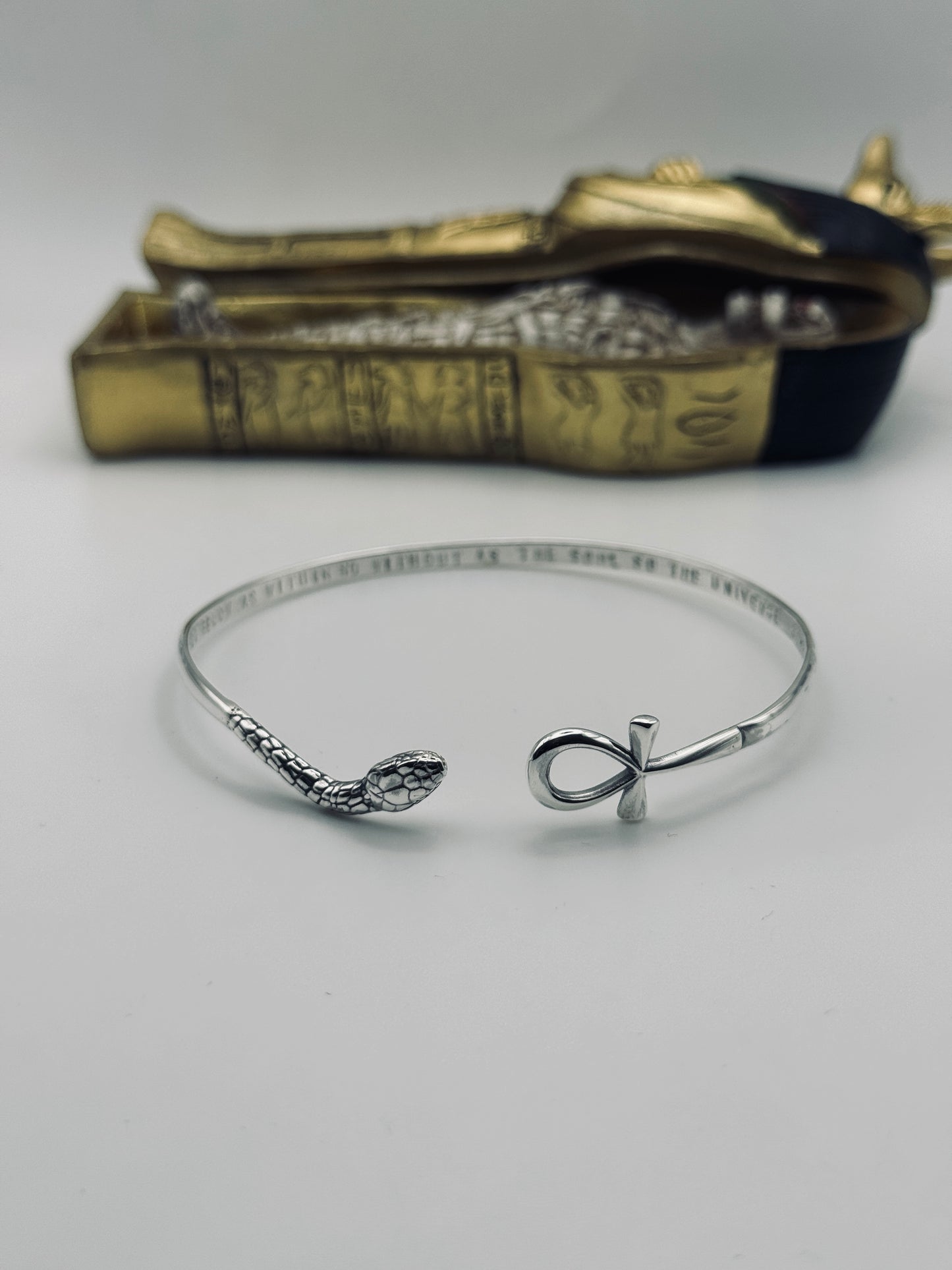 The Bangle of Thoth – Serpent & Ankh Cuff Bangle Talisman