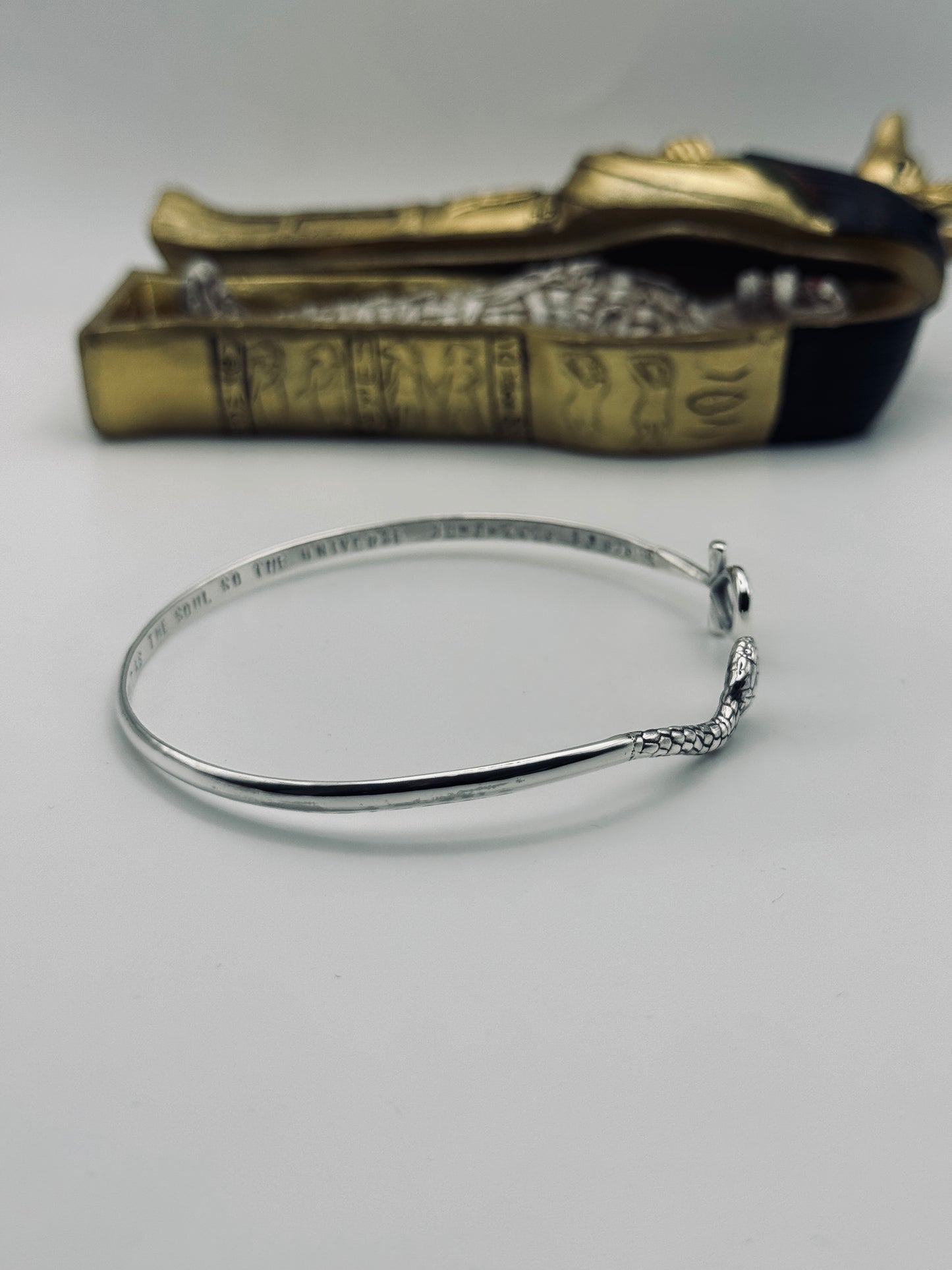 The Bangle of Thoth – Serpent & Ankh Cuff Bangle Talisman