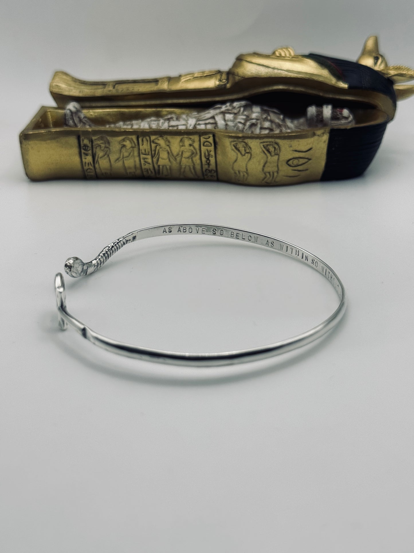 The Bangle of Thoth – Serpent & Ankh Cuff Bangle Talisman