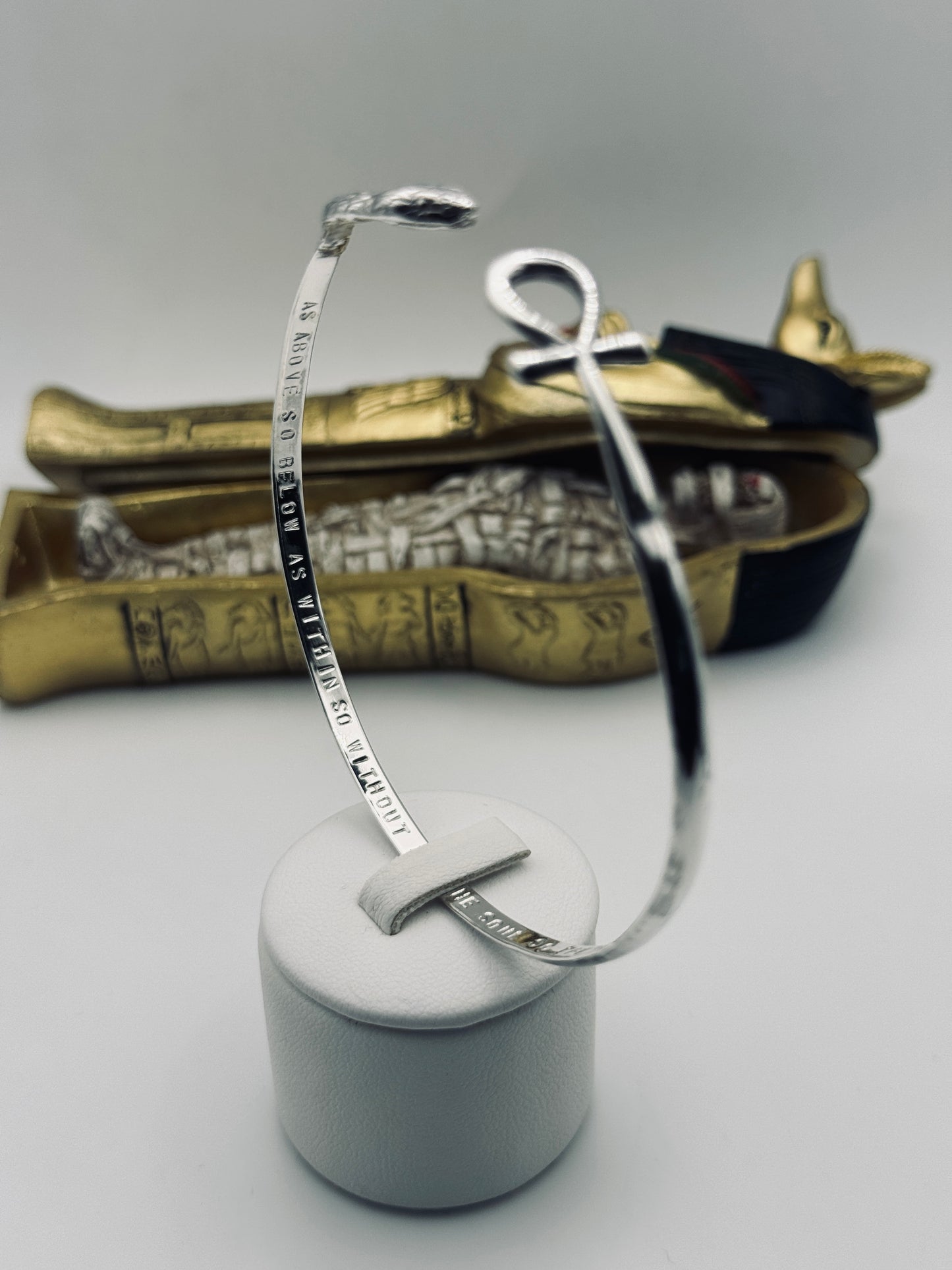 The Bangle of Thoth – Serpent & Ankh Cuff Bangle Talisman