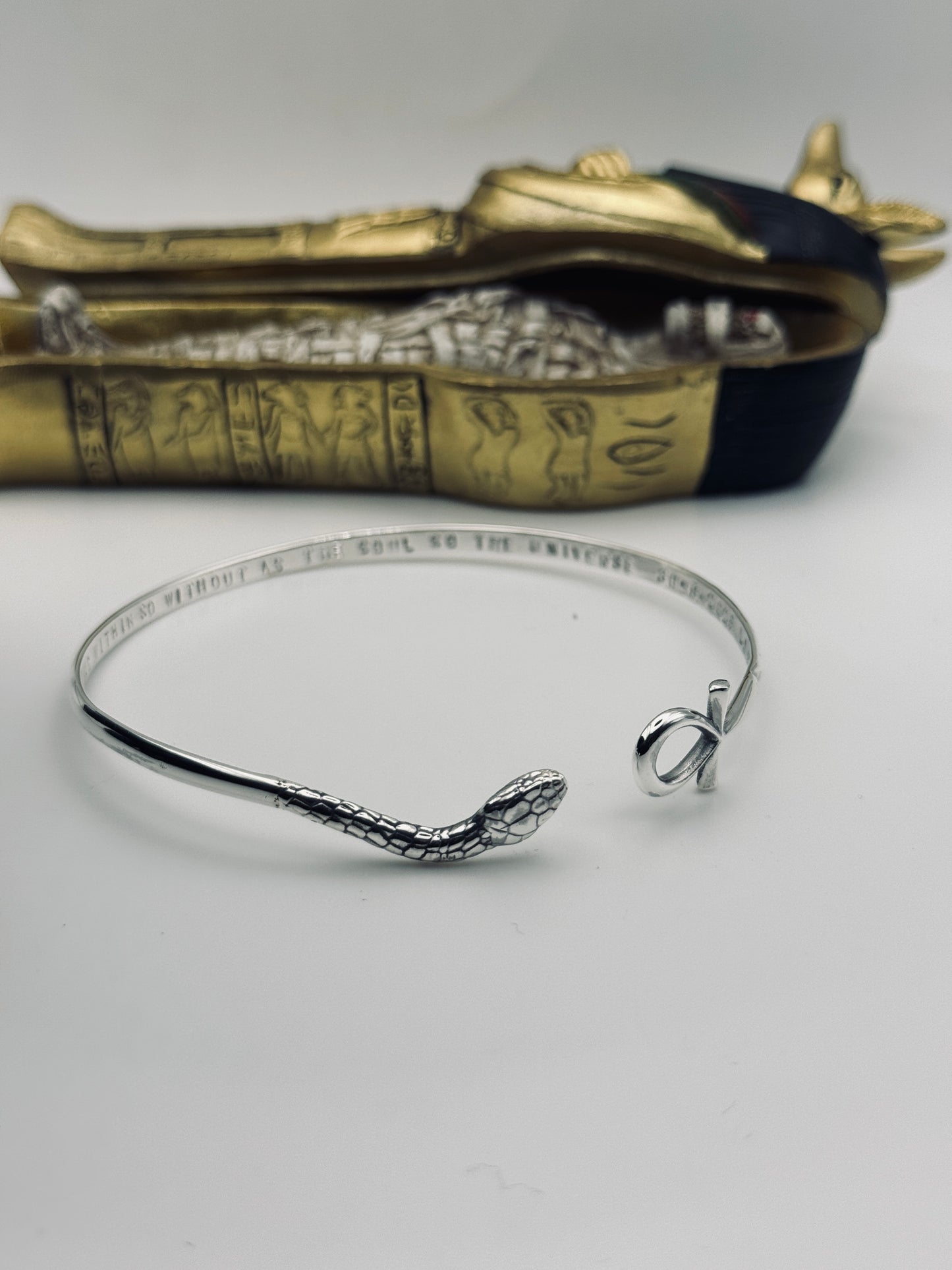 The Bangle of Thoth – Serpent & Ankh Cuff Bangle Talisman