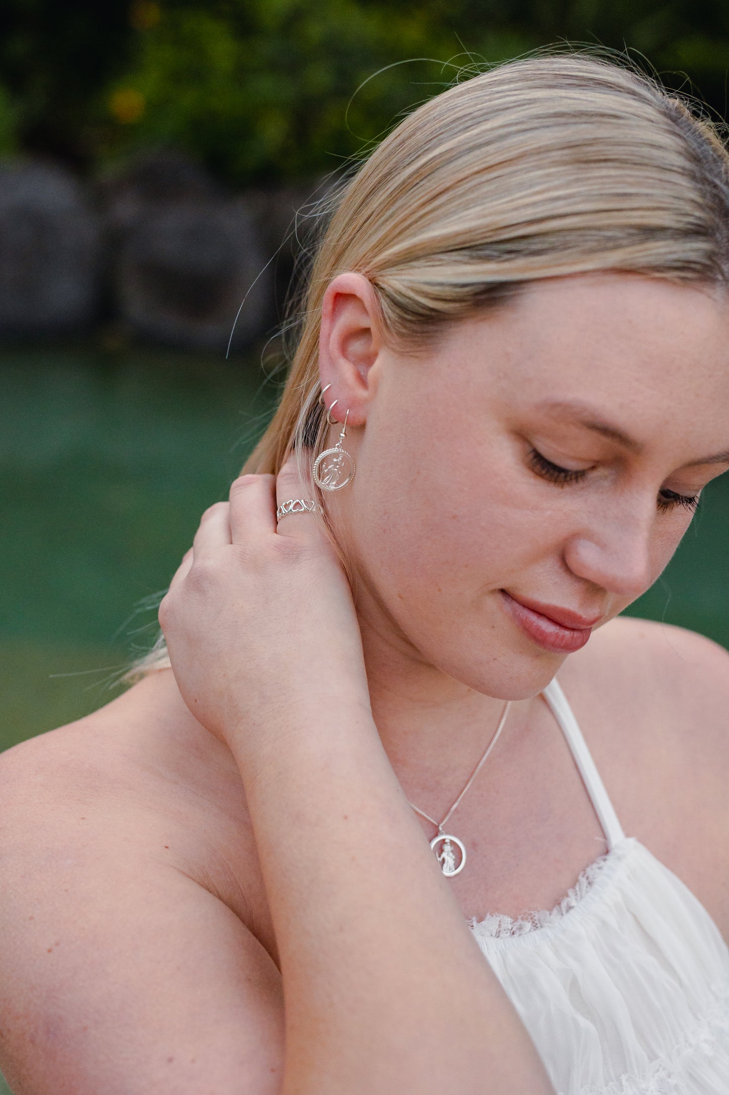 Heritage St. Christopher: Sterling Silver Earrings
