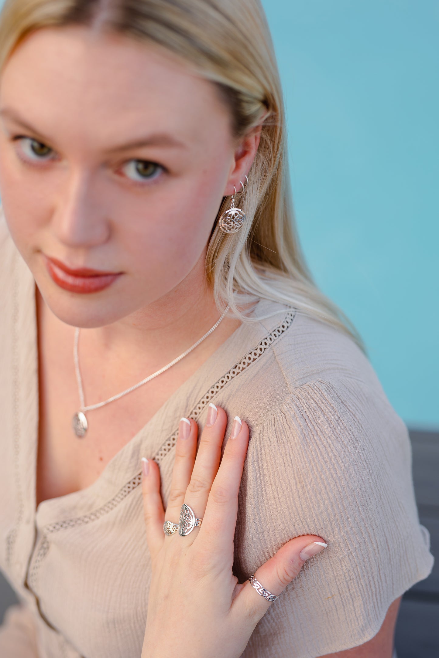 Harmony of Four: Sterling Silver Earrings