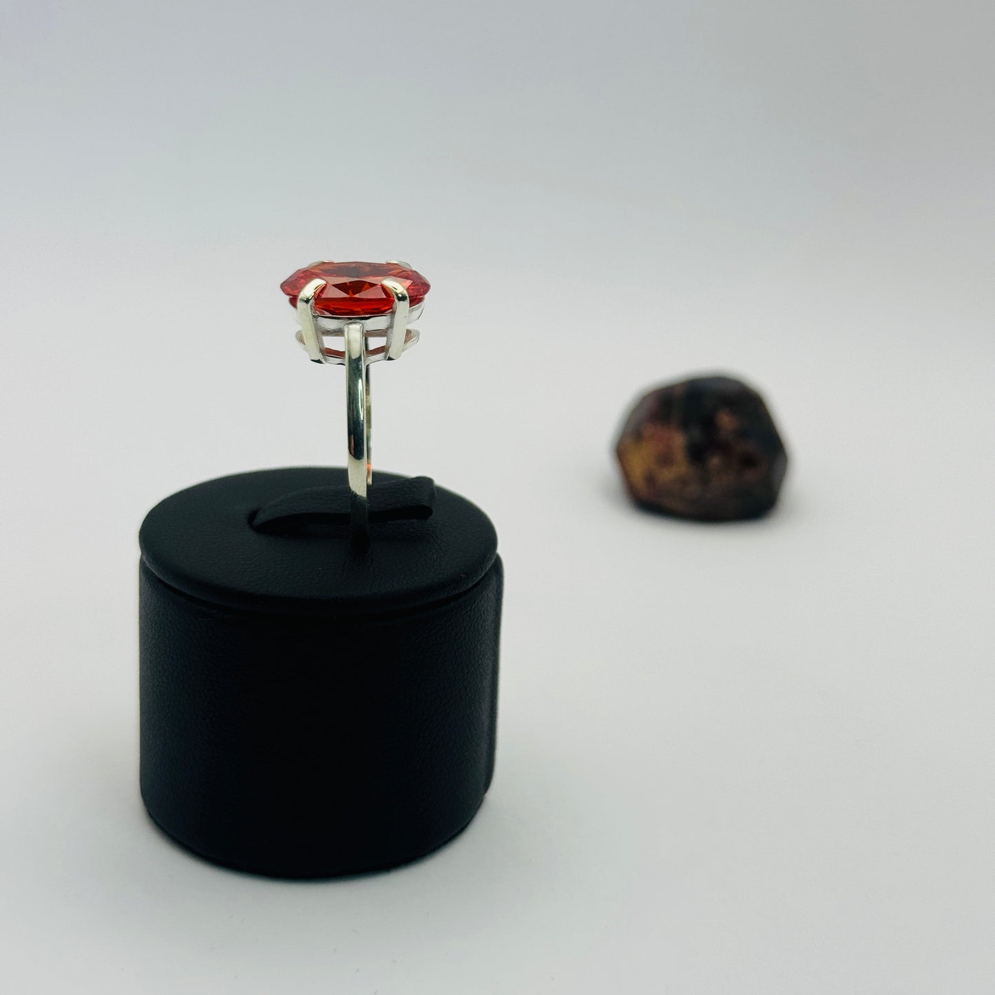 Coloured Court Ring | Red CZ