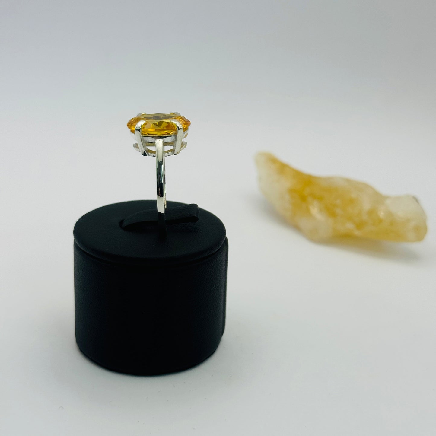 Coloured Court Ring | Yellow CZ