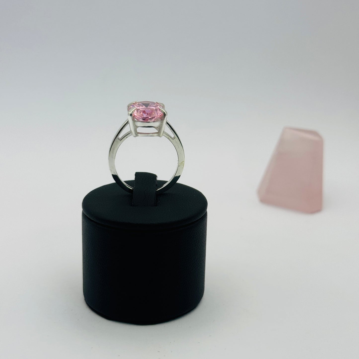 Coloured Court Ring | Pink CZ