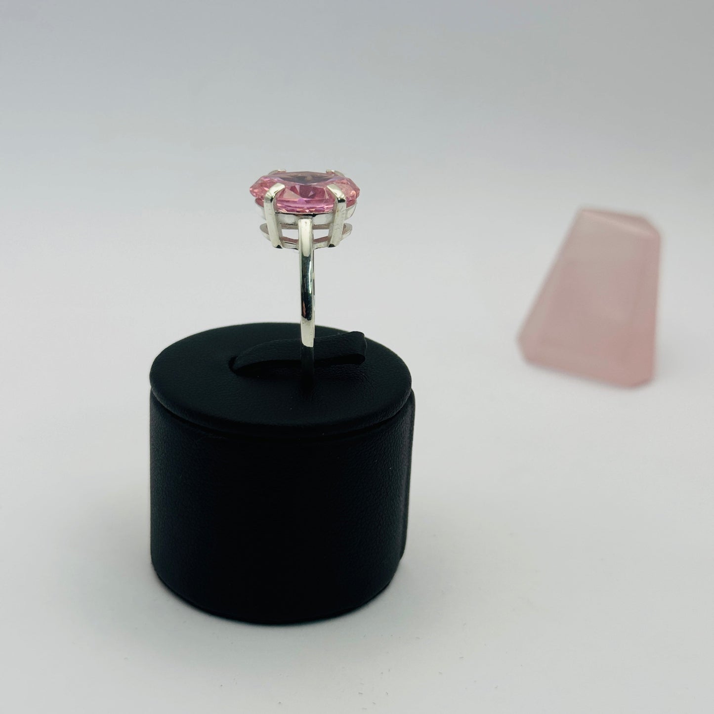 Coloured Court Ring | Pink CZ