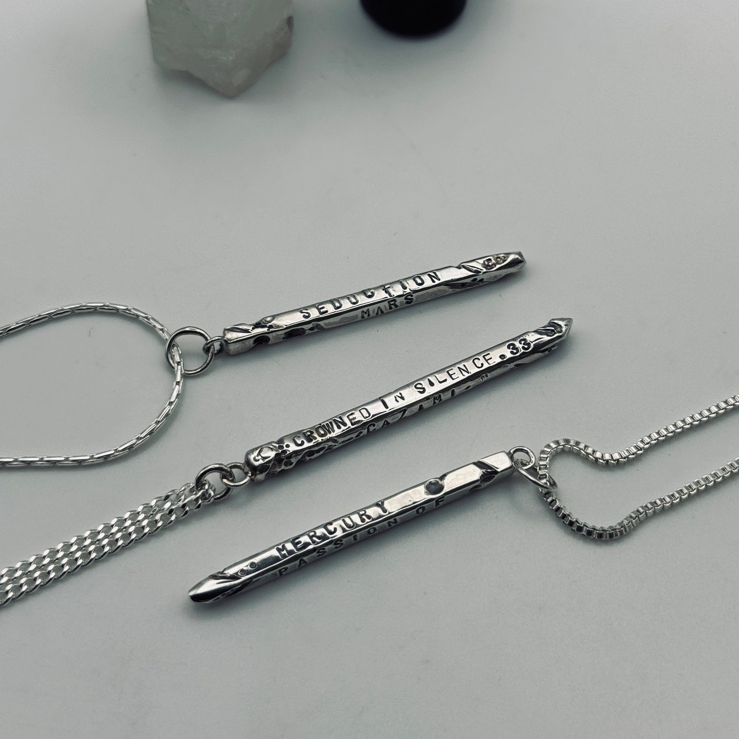 Mercury’s Wand Talisman: Sterling Silver Pendant of Word & Passion