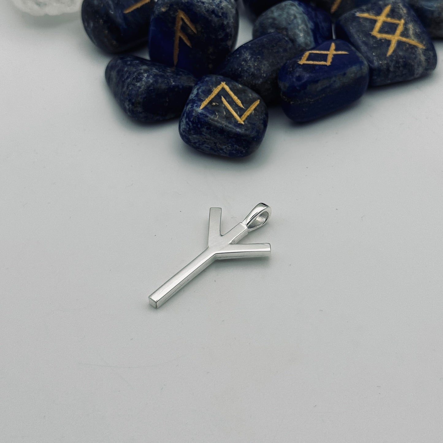 Guardian of the Path Pendant: Algiz Rune Talisman in Sterling Silver