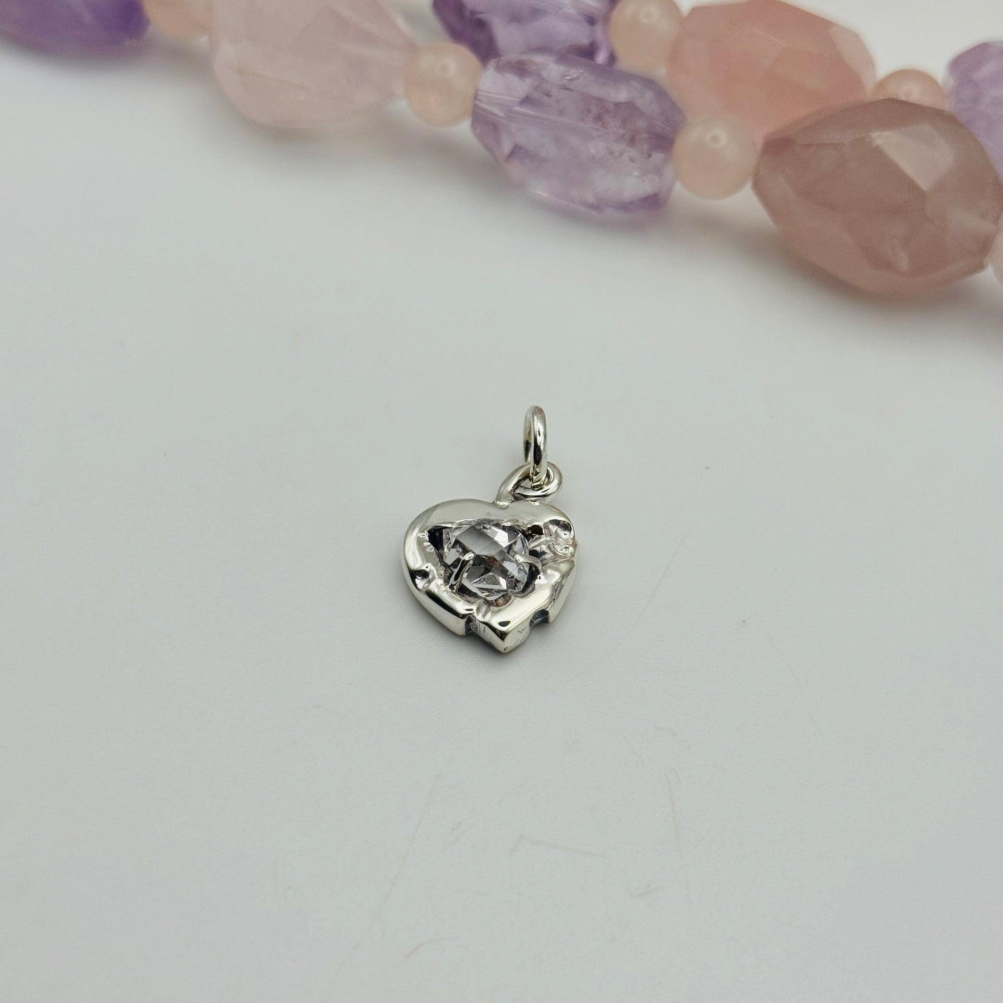 The Herkimer Heart Stone: Sterling Silver Talisman of Protection