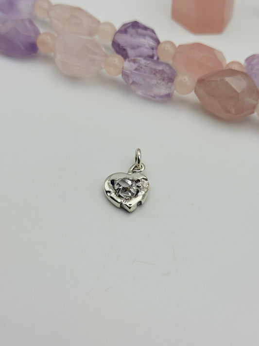 The Herkimer Heart Stone: Sterling Silver Talisman of Protection
