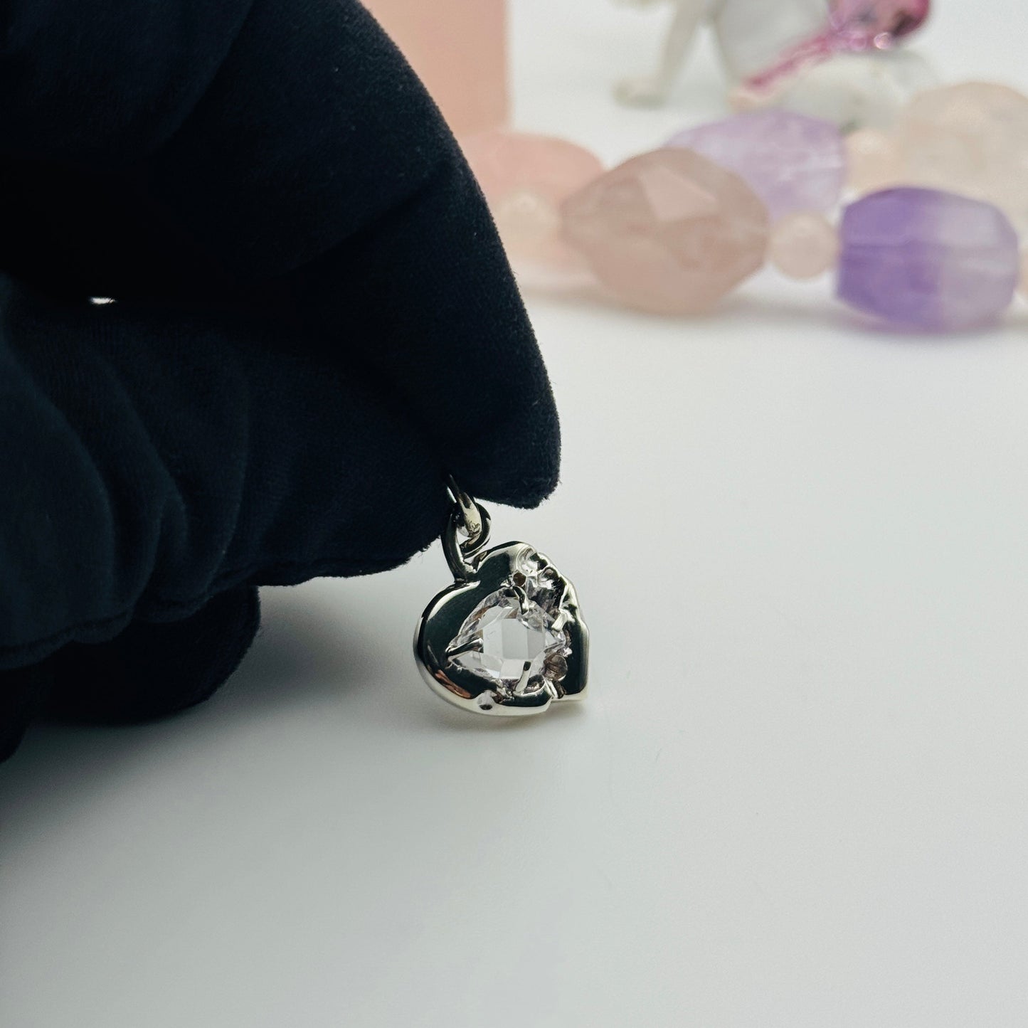 The Herkimer Heart Stone: Sterling Silver Talisman of Protection