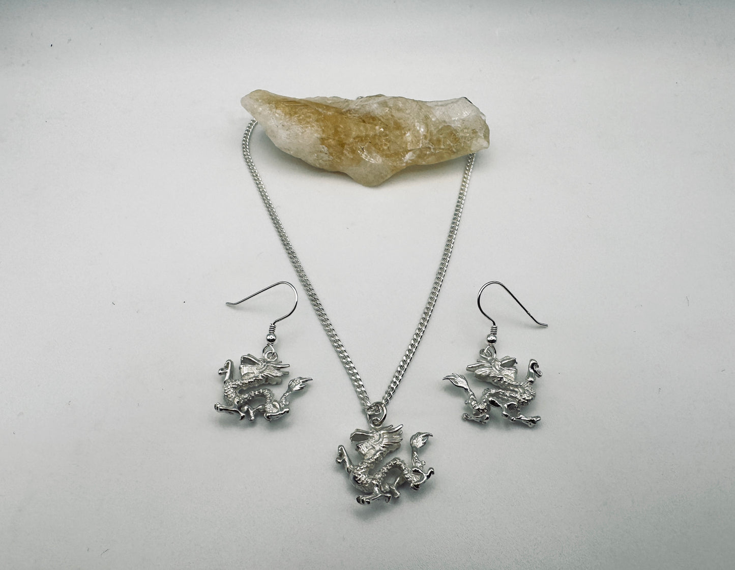 Amulet of the Dragon: Sterling Silver Earrings