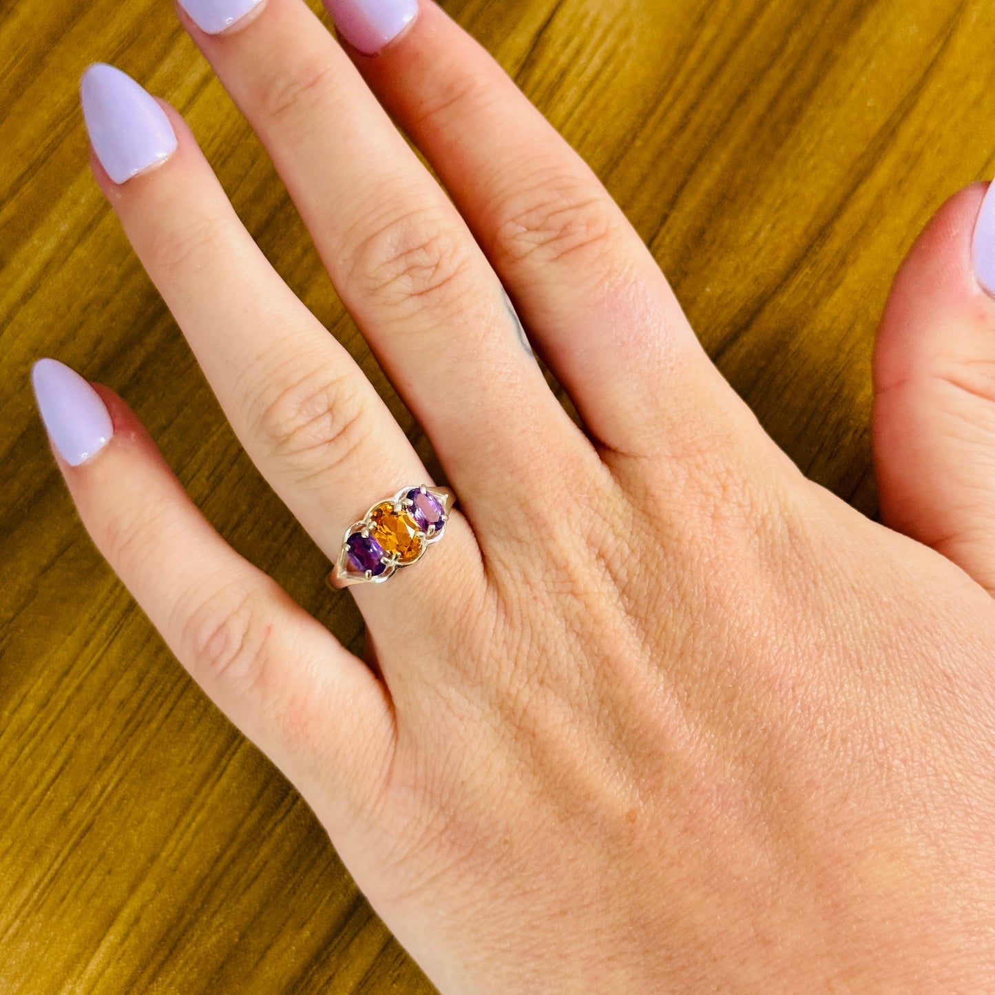 Made for a Princess: Sterling Silver Citrine & Amethyst Talisman