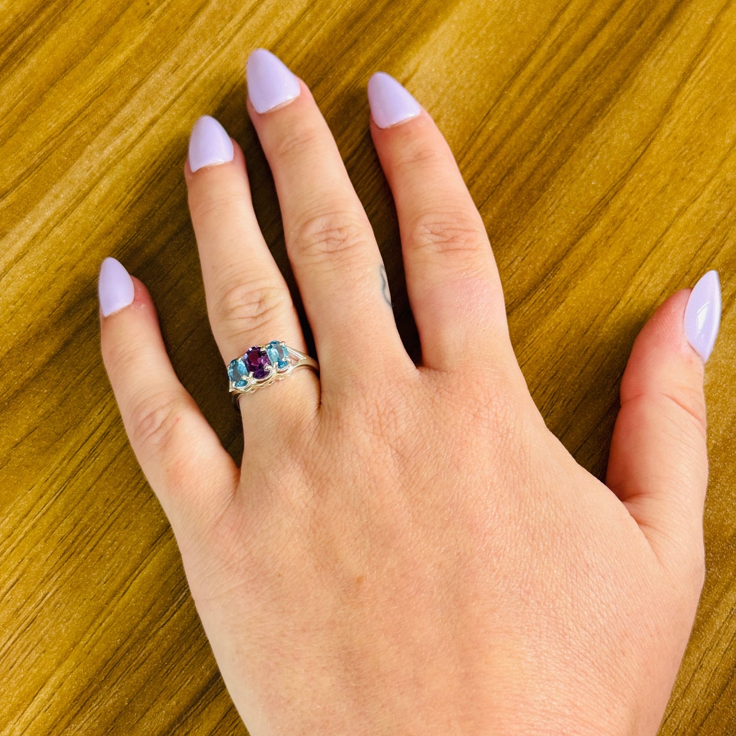 Made for a Princess: Sterling Silver Amethyst & Swiss Blue Topaz Talisman