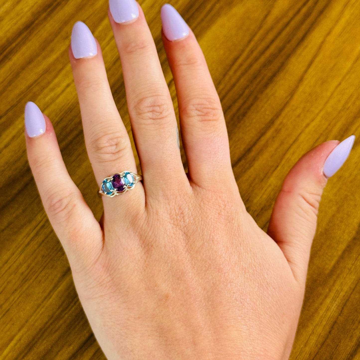 Made for a Princess: Sterling Silver Amethyst & Swiss Blue Topaz Talisman