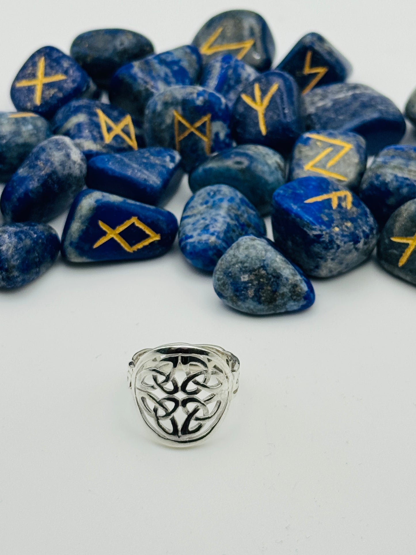 The Harmony of the Serpent: Celtic Sterling Silver Ring - Horizontal