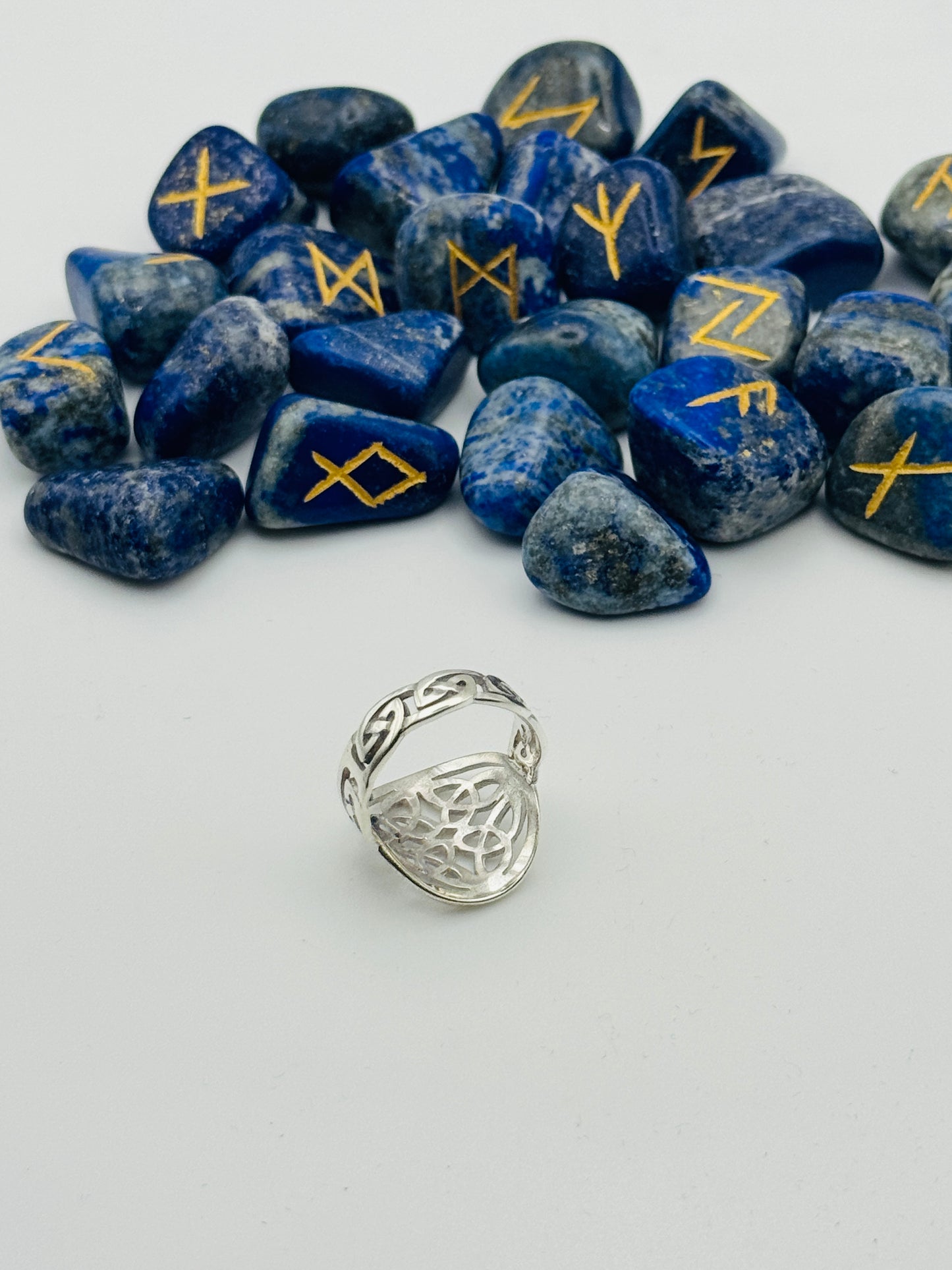The Harmony of the Serpent: Celtic Sterling Silver Ring - Horizontal