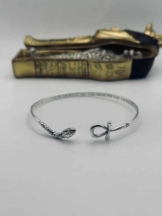 The Bangle of Thoth – Serpent & Ankh Cuff Bangle Talisman