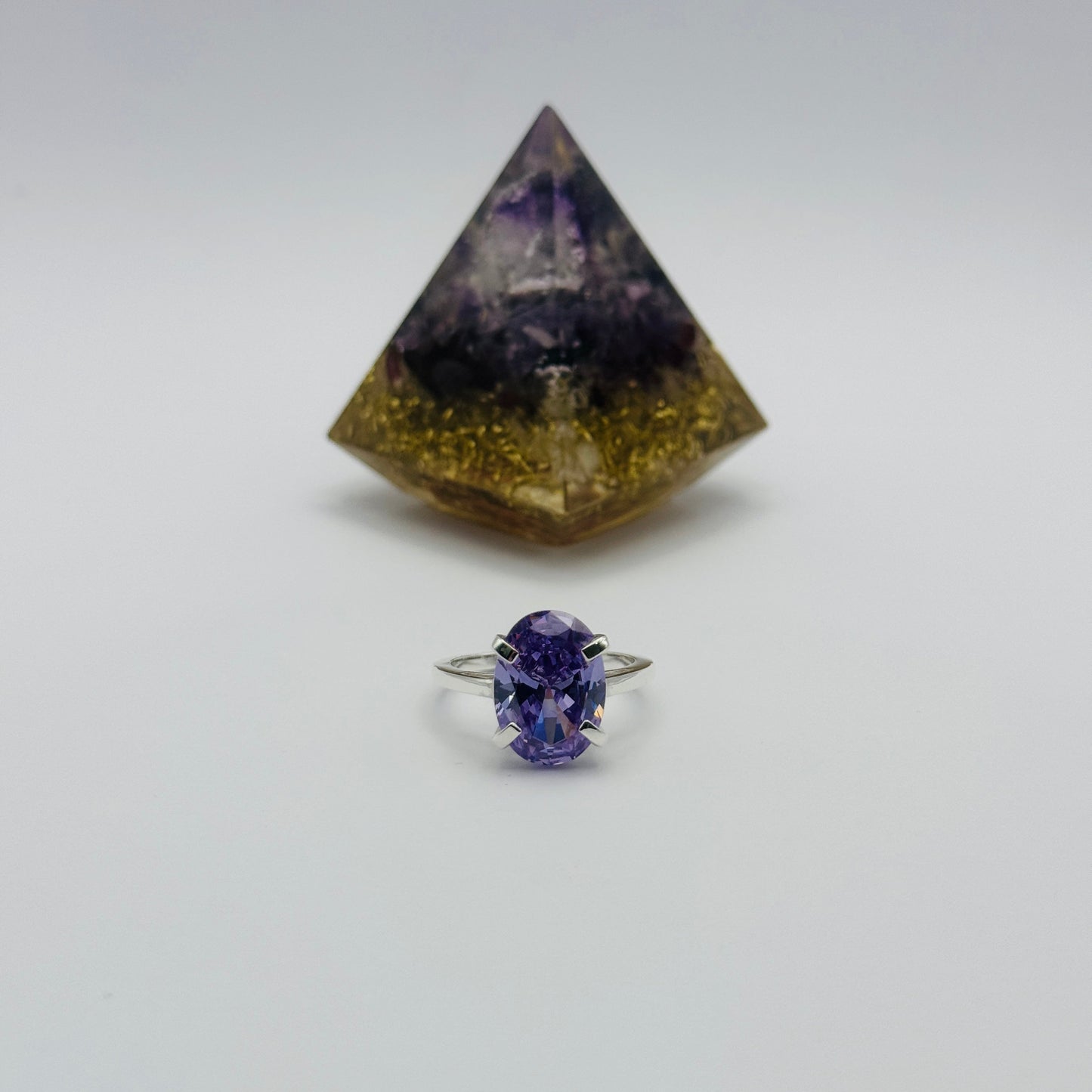 Coloured Court Ring | Lavender CZ