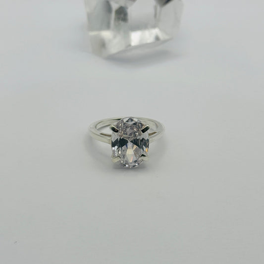 Coloured Court Ring | White CZ
