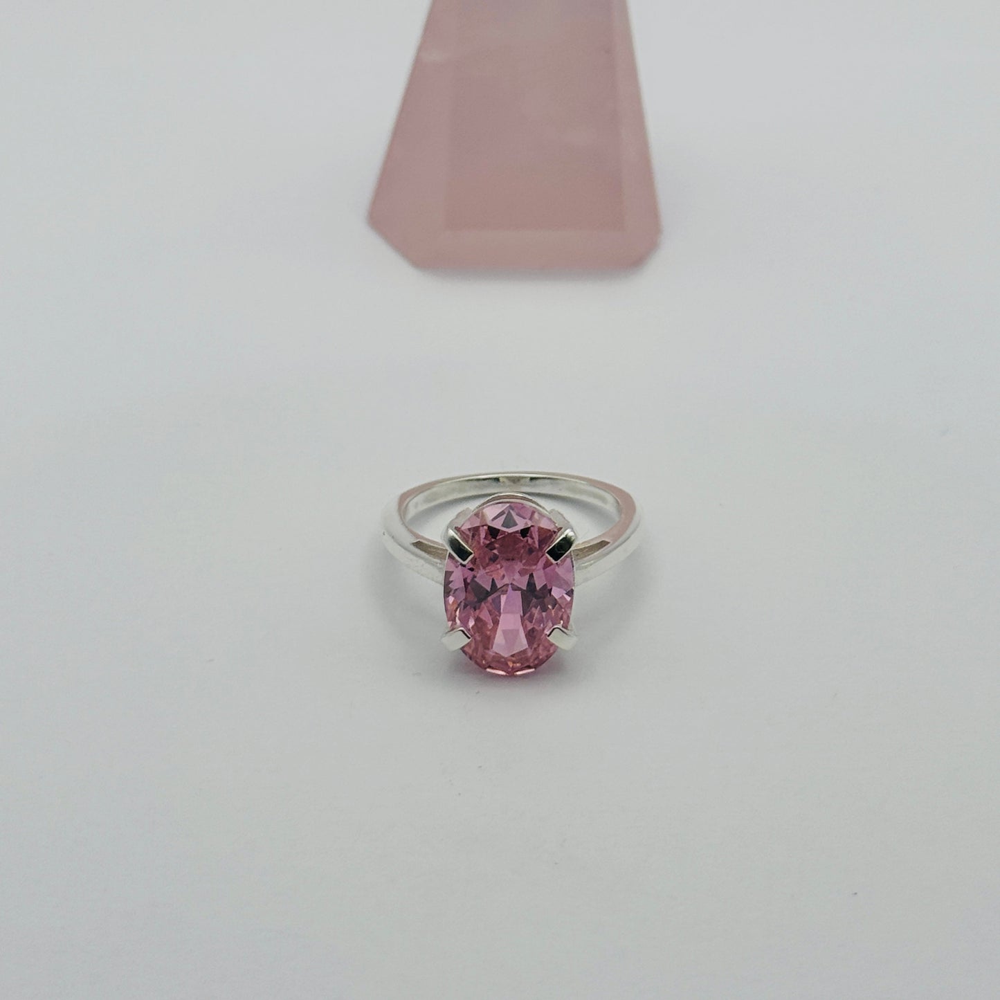 Coloured Court Ring | Pink CZ