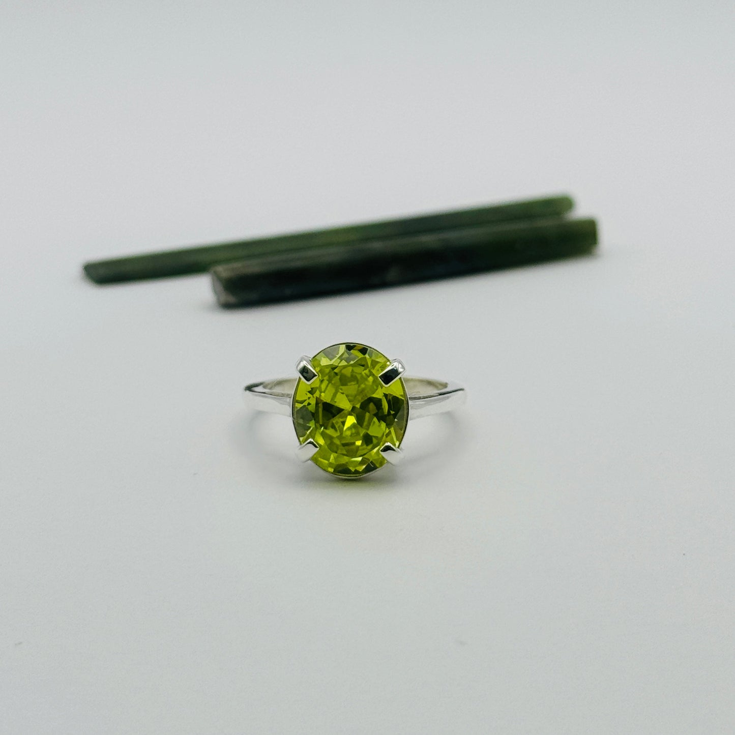 Coloured Court Ring | Green Apple CZ
