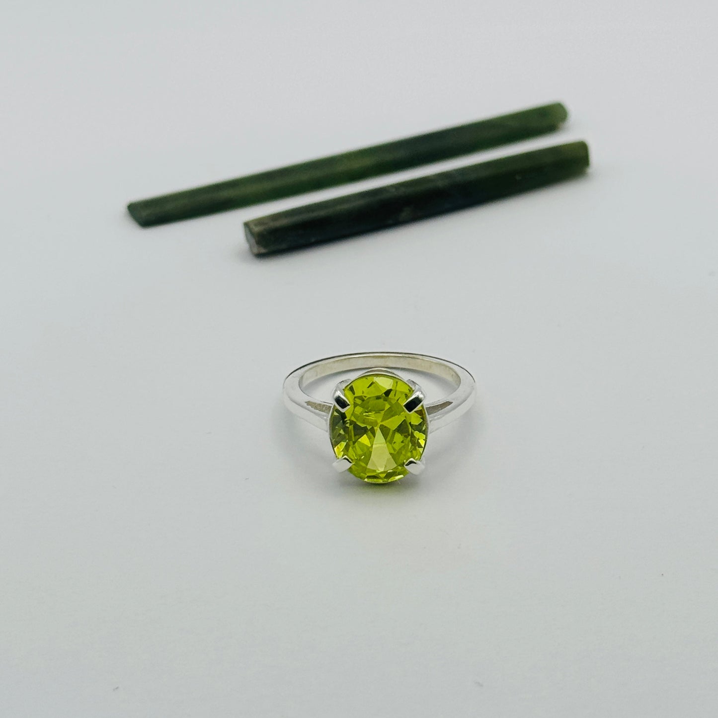 Coloured Court Ring | Green Apple CZ