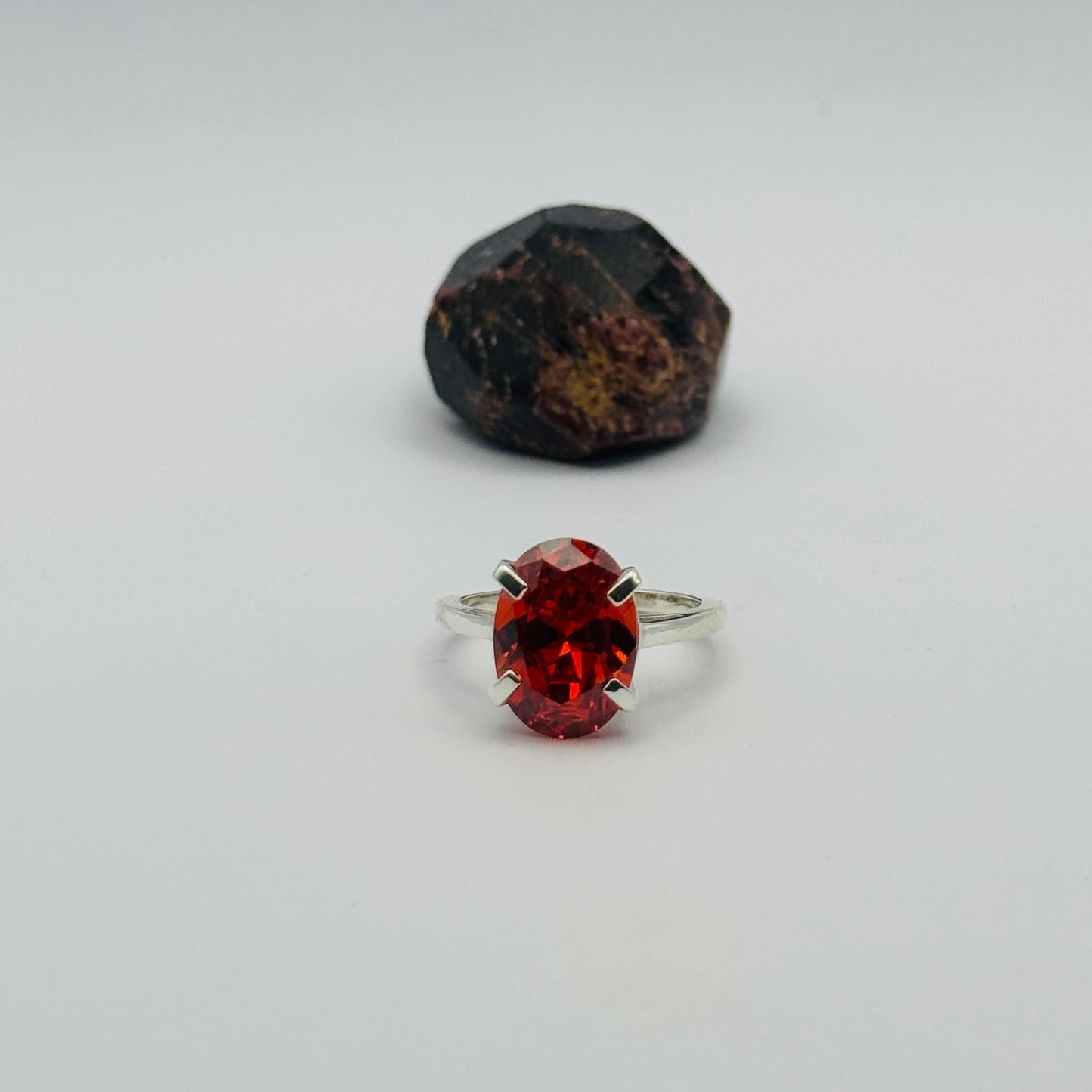 Coloured Court Ring | Red CZ