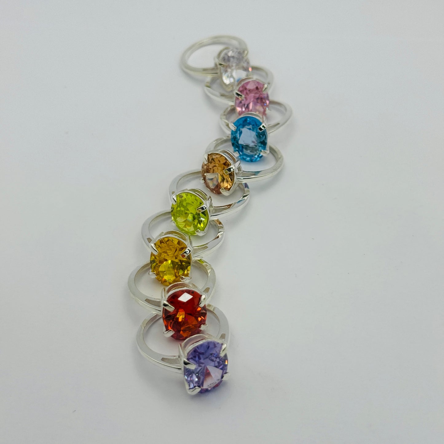 Coloured Court Ring | Yellow CZ