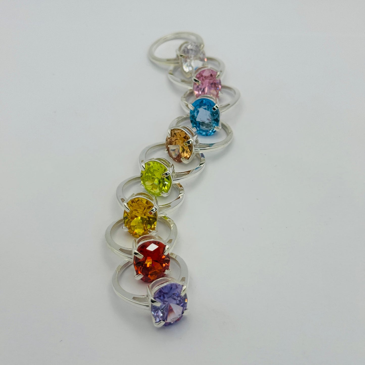Coloured Court Ring | Amber CZ