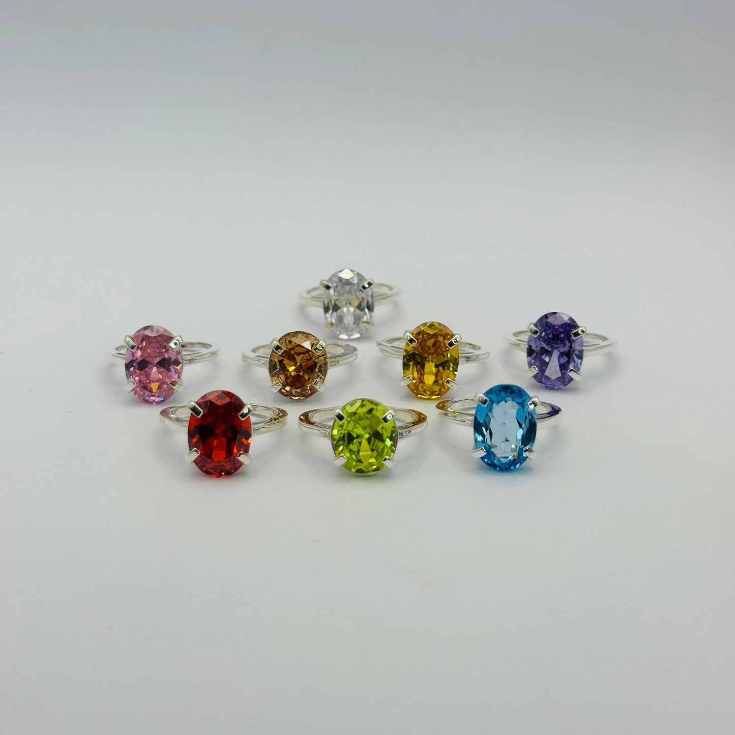 Coloured Court Ring | Amber CZ