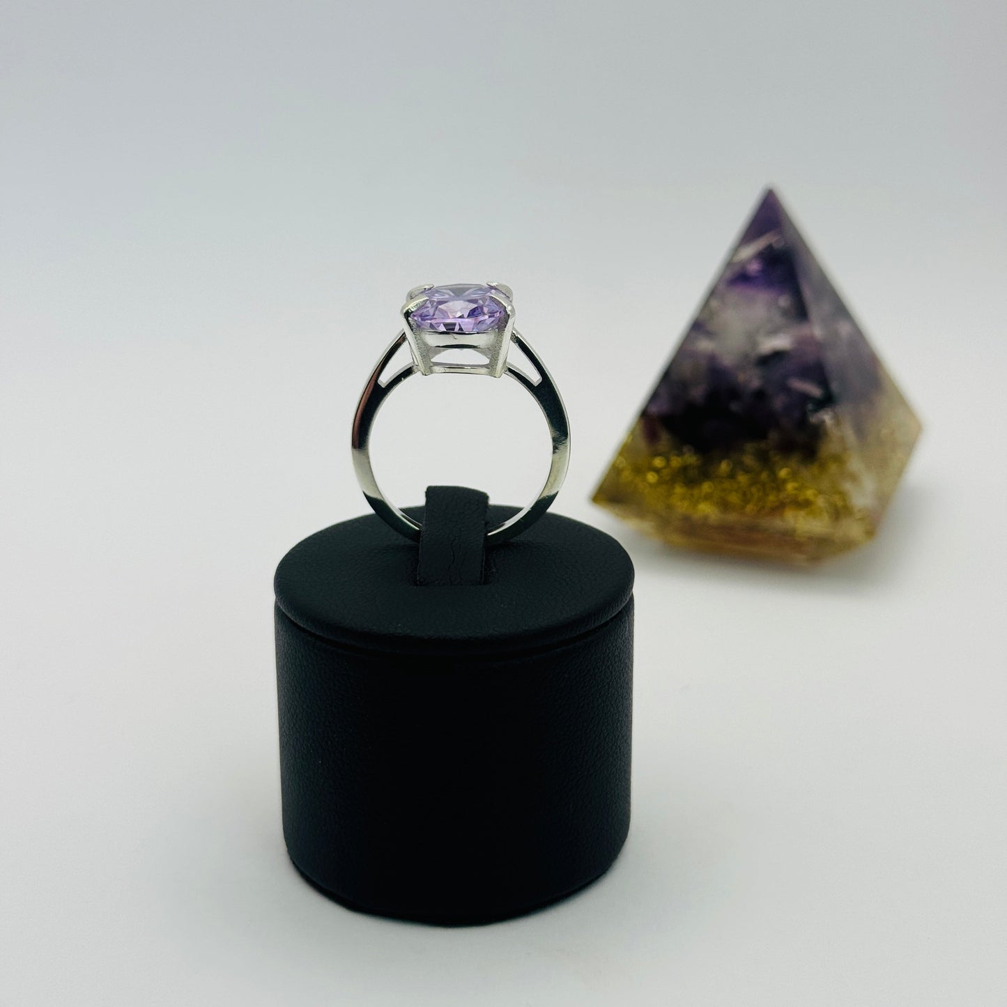 Coloured Court Ring | Lavender CZ