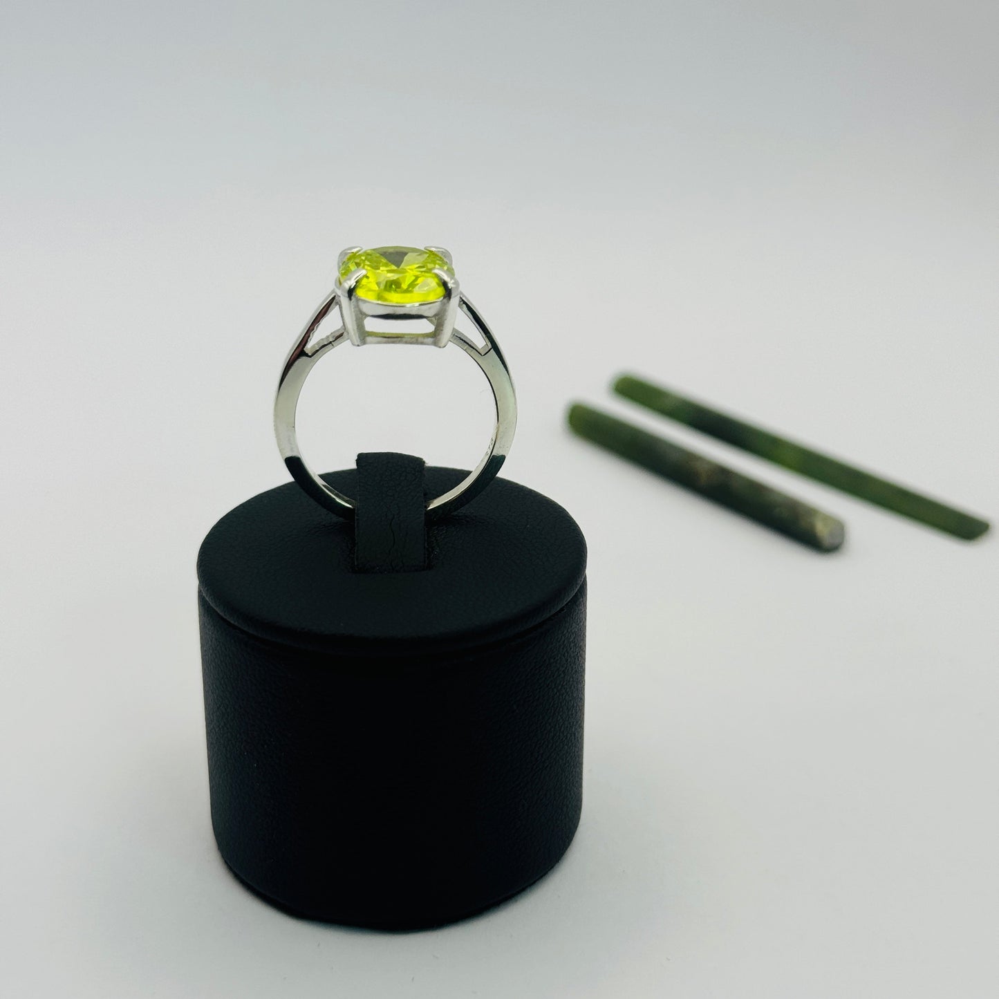 Coloured Court Ring | Green Apple CZ