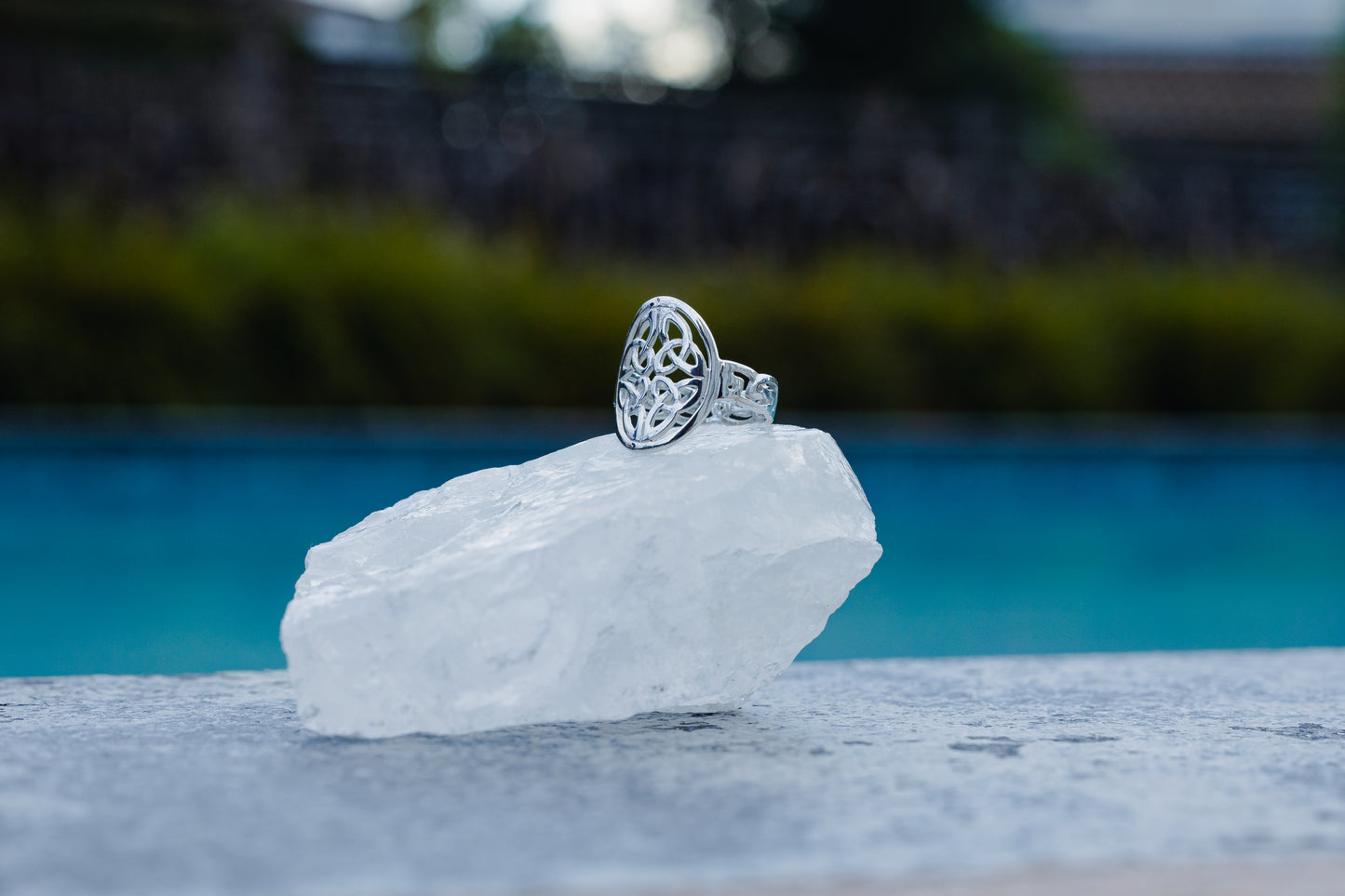 The Harmony of the Serpent: Celtic Sterling Silver Ring - Vertical