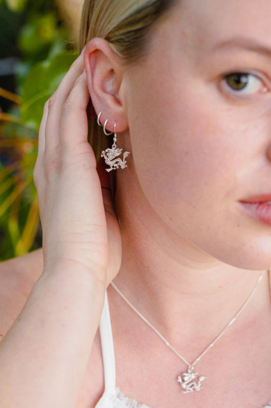 Amulet of the Dragon: Sterling Silver Earrings